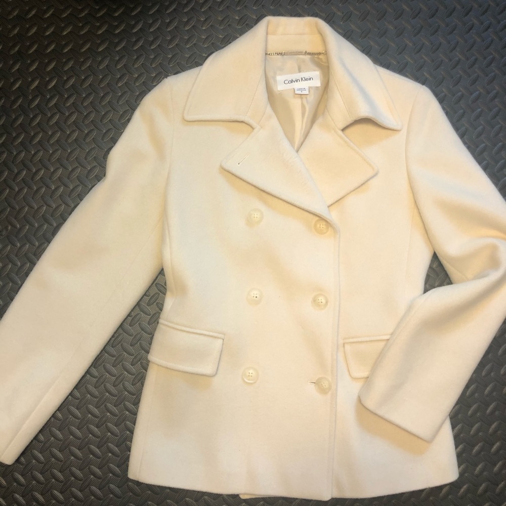 Off White Calvin Klein Pea Coat SZ 6
